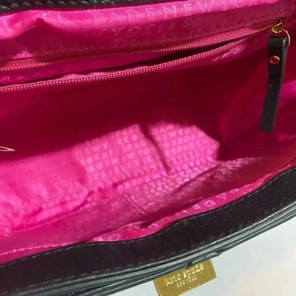 Kate spade black beige black satchel handbag